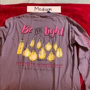 2/$25 Simply Southern Gray and Yellow Long Sleeve Tee